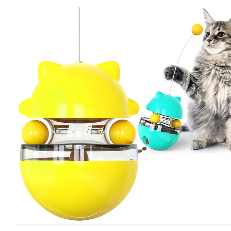 Manufacturer Wholesale Tumbler Blue pink Green Yellow Dog Cat Feeder Toys