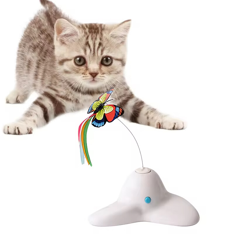 Manufacturer Wholesale Electric Smart Cat Toy with Rotating butterfly
