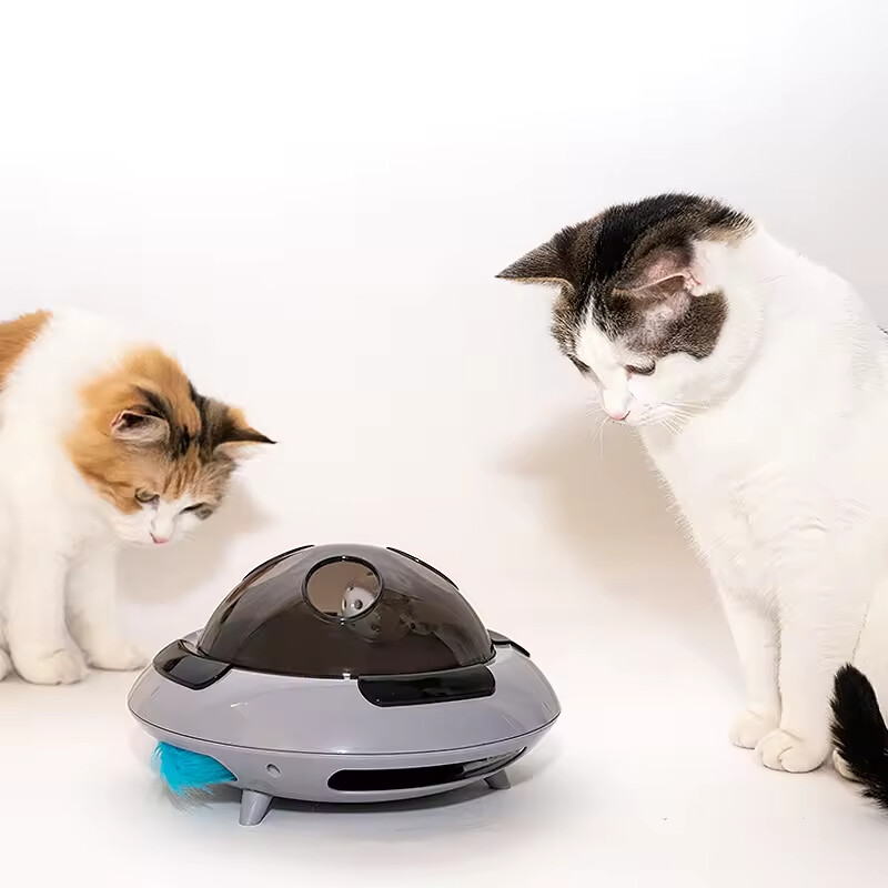 Manufacturer Wholesale Electric Smart Flying Saucer Cat Turntable Toy