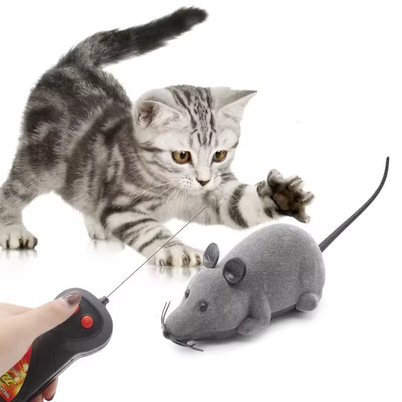 Manufacturer Wholesale Grey Brown Black Remote Control Cat Mouse Toys