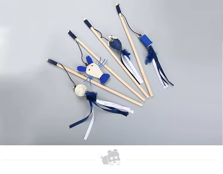 Manufacturer Wholesale Blue Feather Plush Cat Teasing Toys