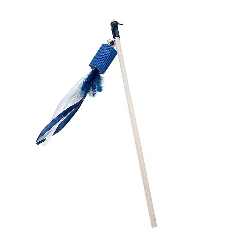 Manufacturer Wholesale Blue Feather Plush Cat Teasing Toys