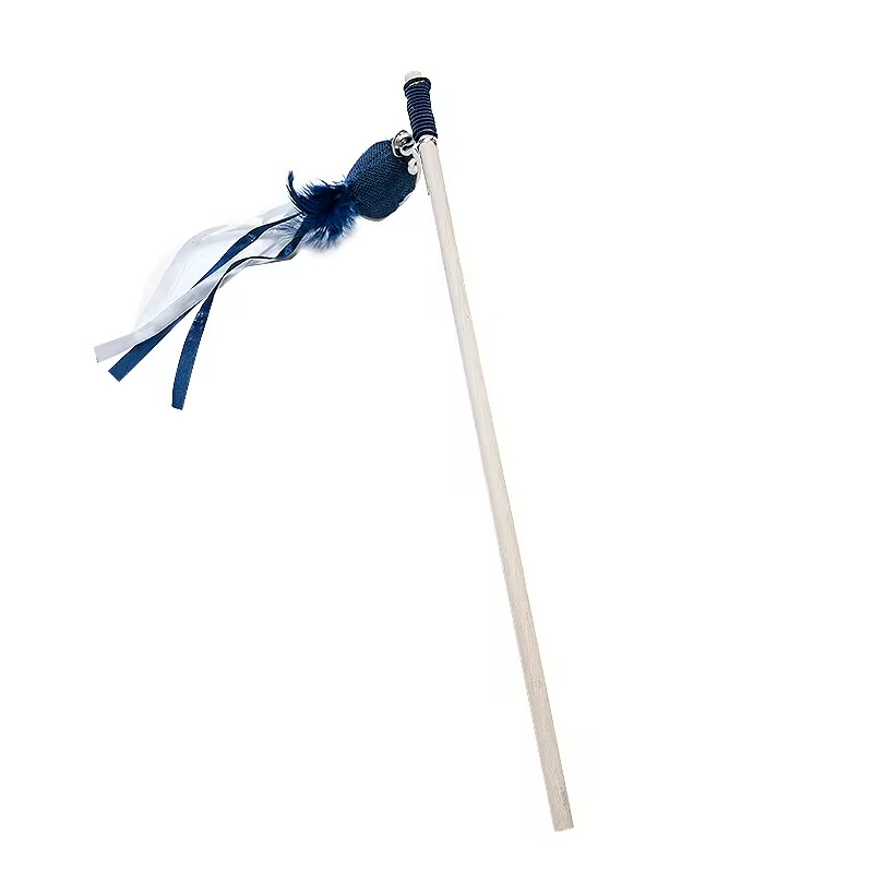 Manufacturer Wholesale Blue Feather Plush Cat Teasing Toys