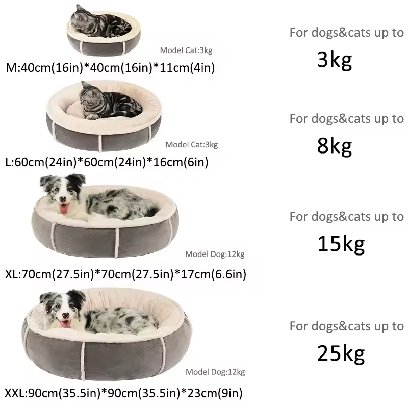 Custom Logo Donut Round Product Dog Cat Pet Bed Accessories