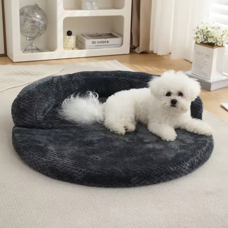  Pet Supplier Round Orthopedic Mamory Foam Dog Bed With Pillow