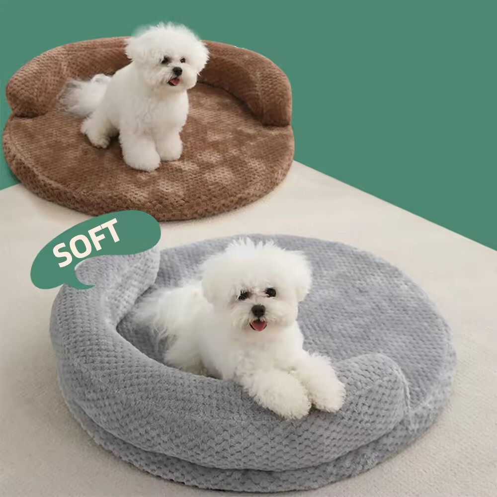  Pet Supplier Round Orthopedic Mamory Foam Dog Bed With Pillow