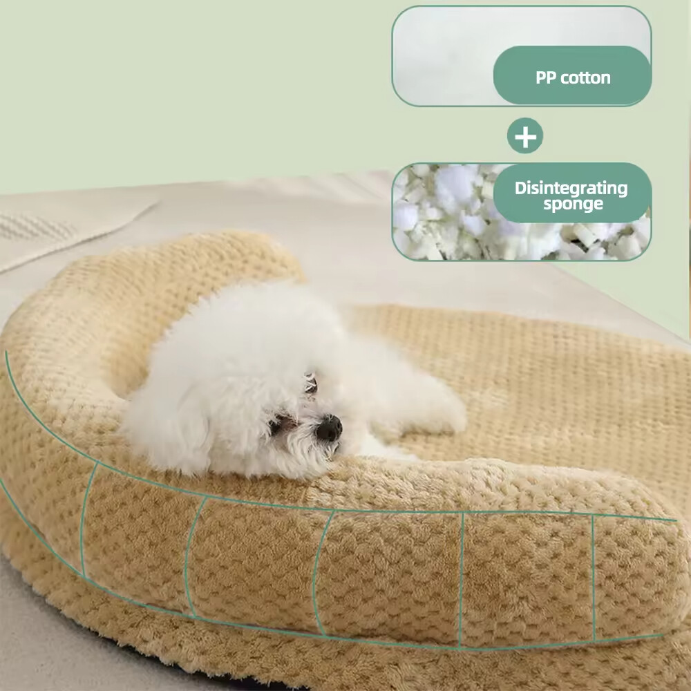  Pet Supplier Round Orthopedic Mamory Foam Dog Bed With Pillow