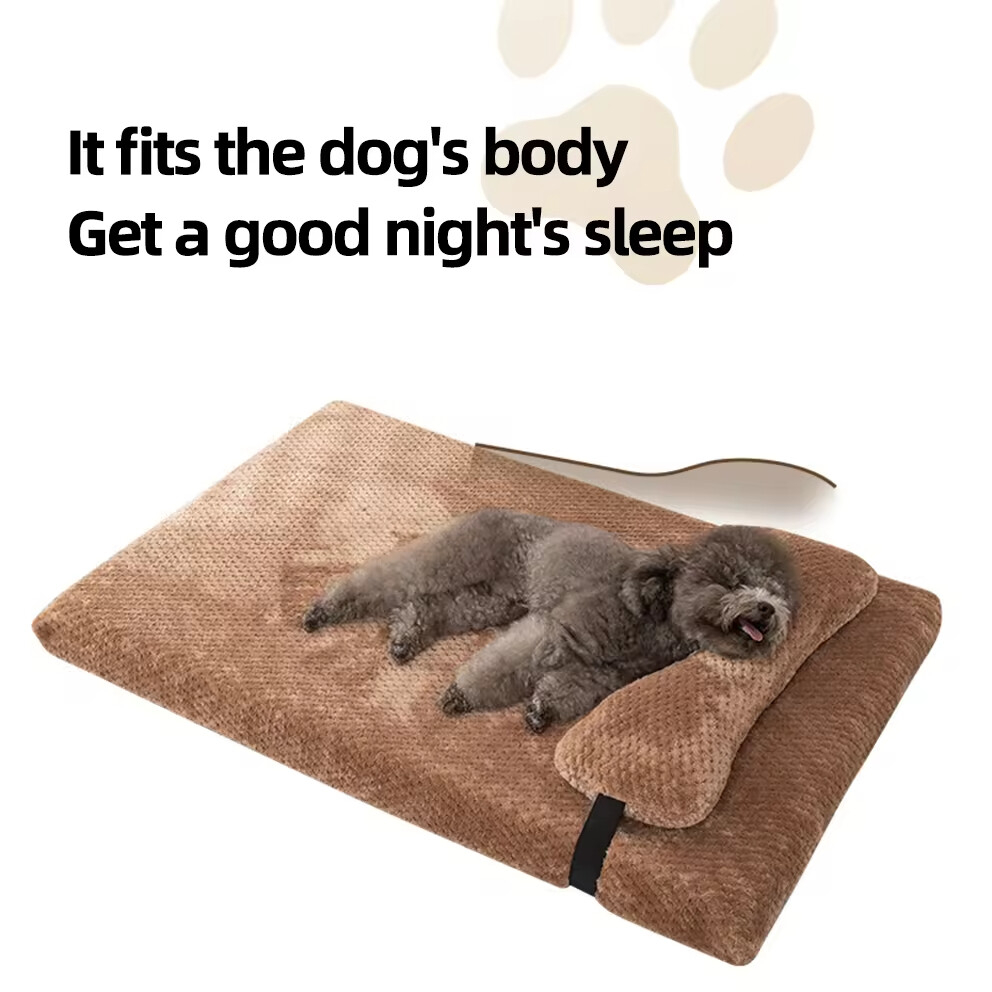 Pet Supplier Large Orthopedic Mamory Foam Dog Bed With Pillow