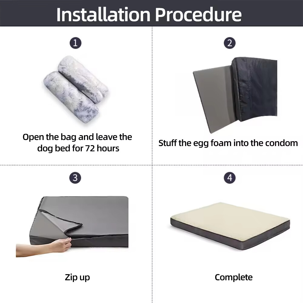 Washable Egg Memory Foam Pet Product Supplier Large Dog Bed Orthopedic