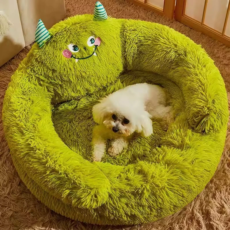 Pet Supplier Cute Design Plush Cat Dog Sofa Bed