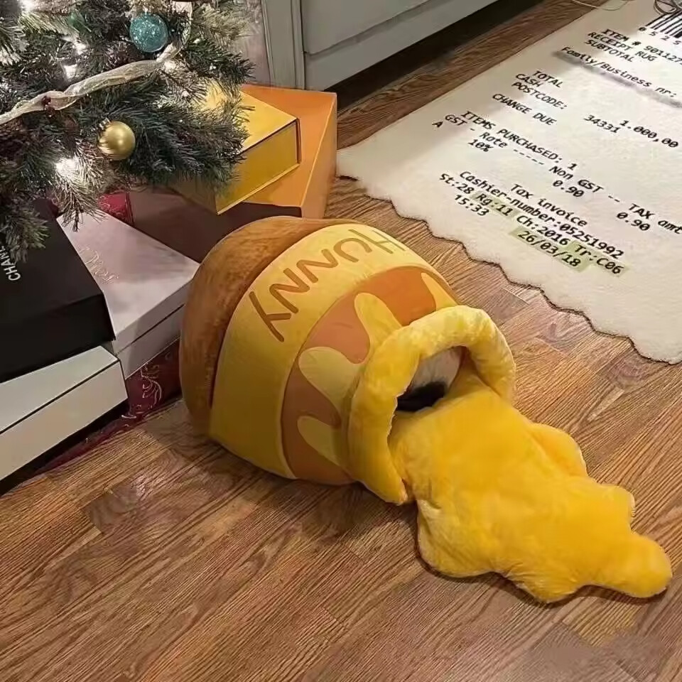 Honey Jar Design Short Plush Cat Cave Beds
