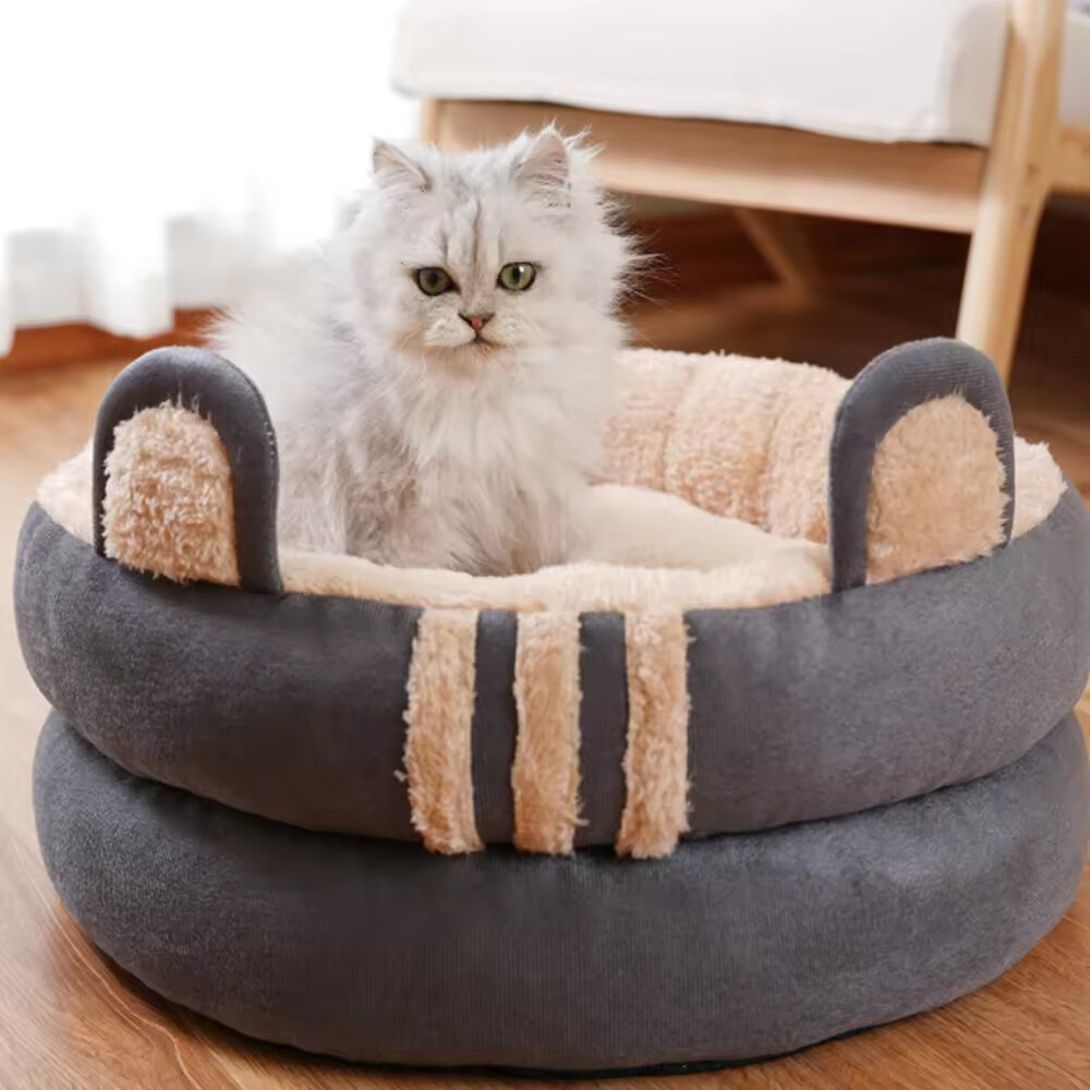 Anti-Slip Bottom Plush Dog Cat Round Bed
