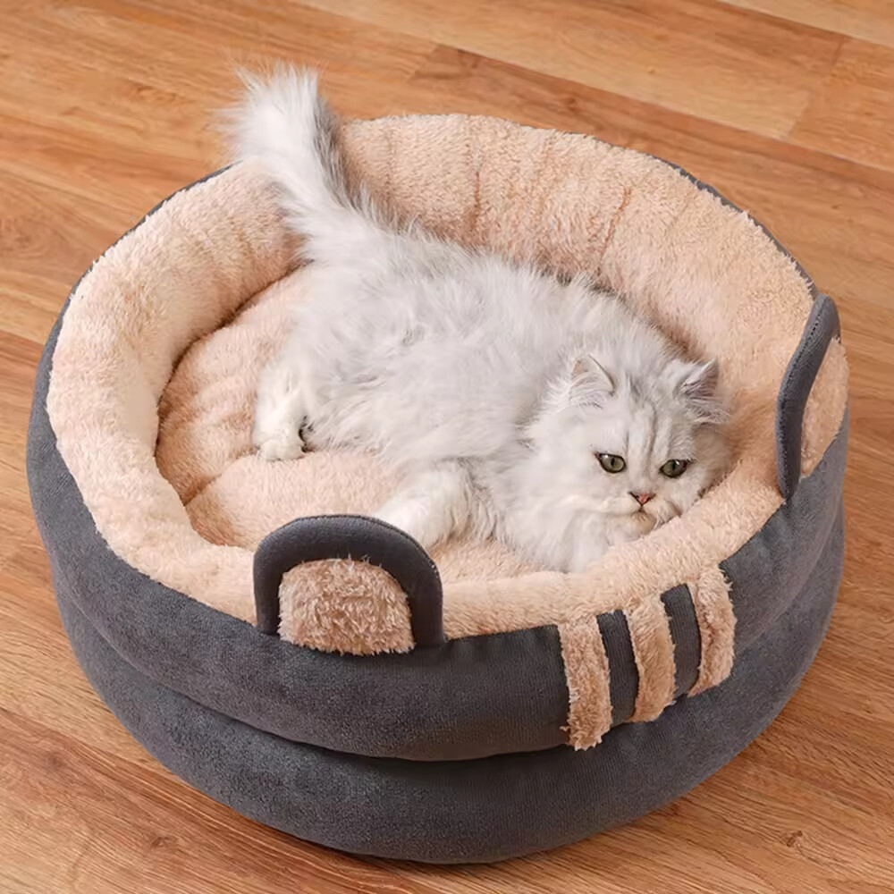 Anti-Slip Bottom Plush Dog Cat Round Bed
