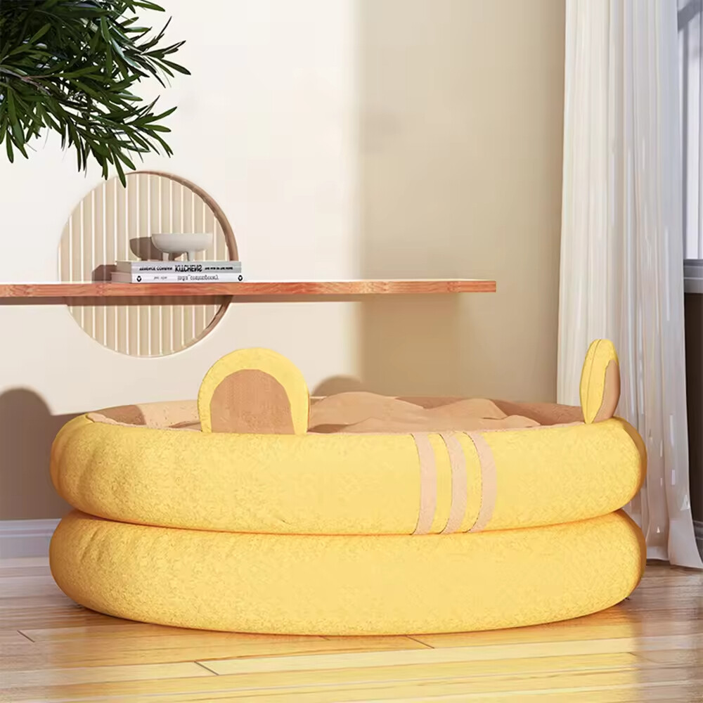 Anti-Slip Bottom Plush Dog Cat Round Bed