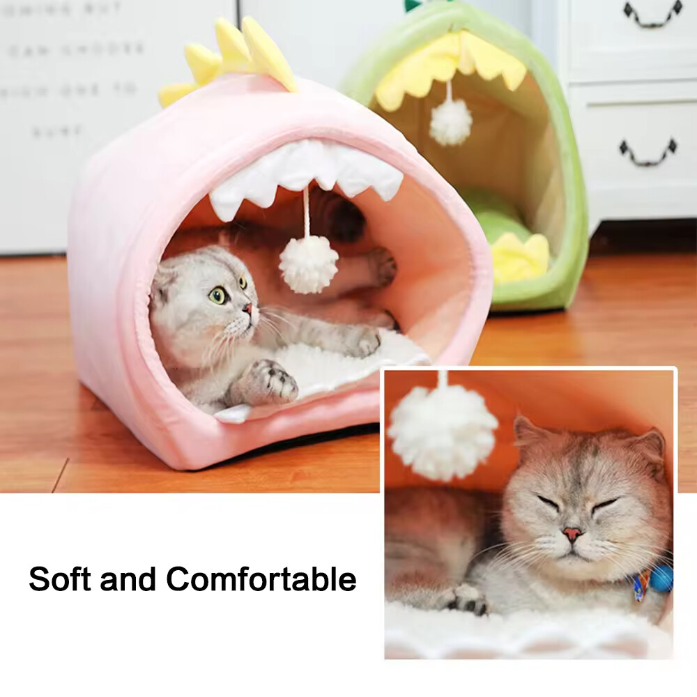 Cute Dinosaur Design Cat Cave Bed