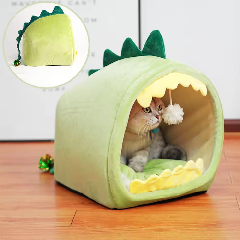 Cute Dinosaur Design Cat Cave Bed