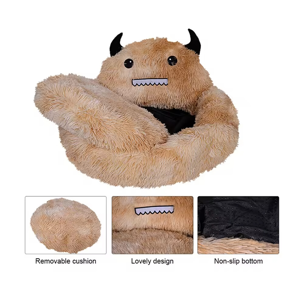 Soft Luxury Plush Pet Cushion Round Cat Dog Bed Pet Furniture