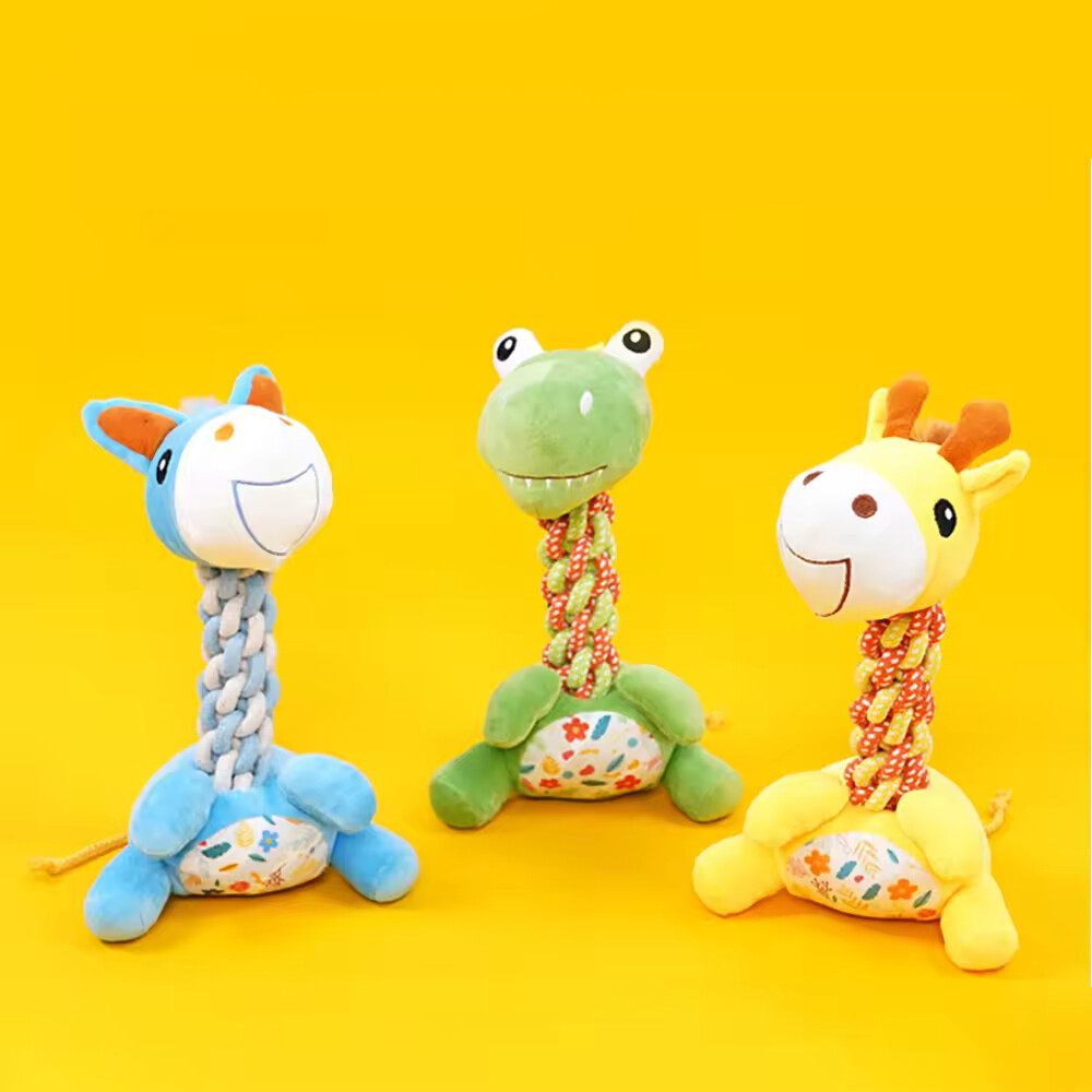 Giraffe Horse Dinosaur Design Dog Plush Toys