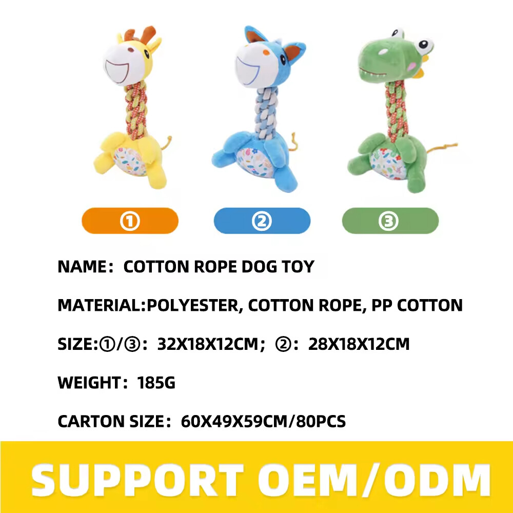 Giraffe Horse Dinosaur Design Dog Plush Toys