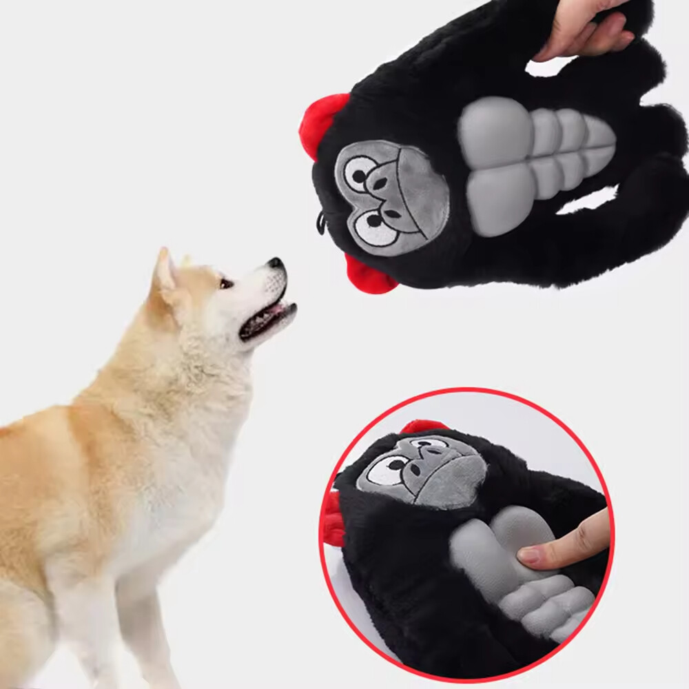 Squeaky Dog Plush Gorilla Toy