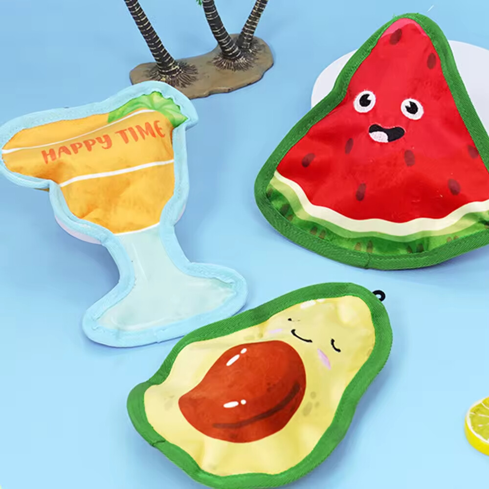 Squeaky Avocado Watermelon Dog Plush Toy