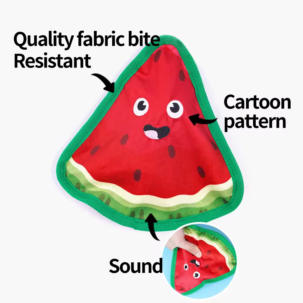 Squeaky Avocado Watermelon Dog Plush Toy