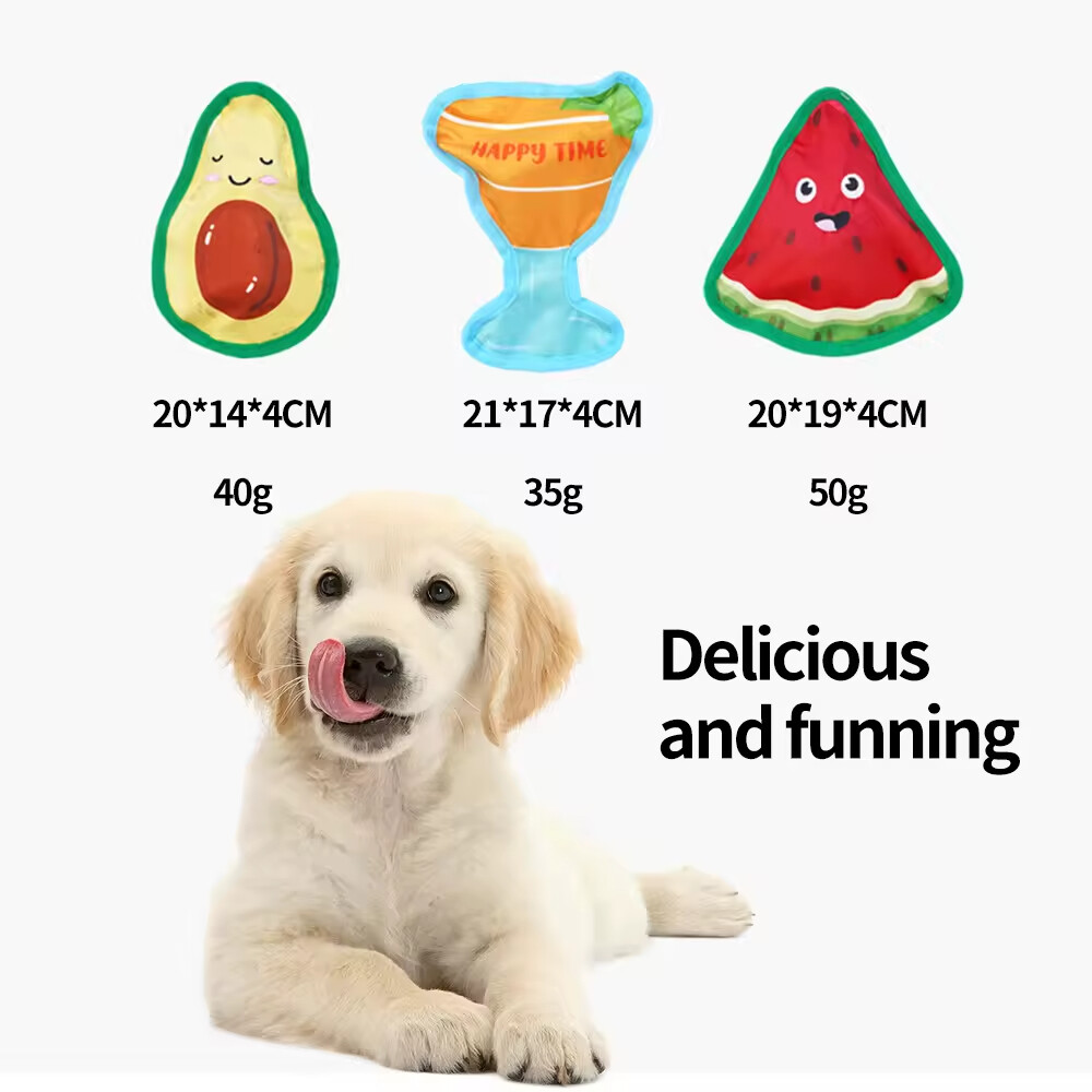 Squeaky Avocado Watermelon Dog Plush Toy