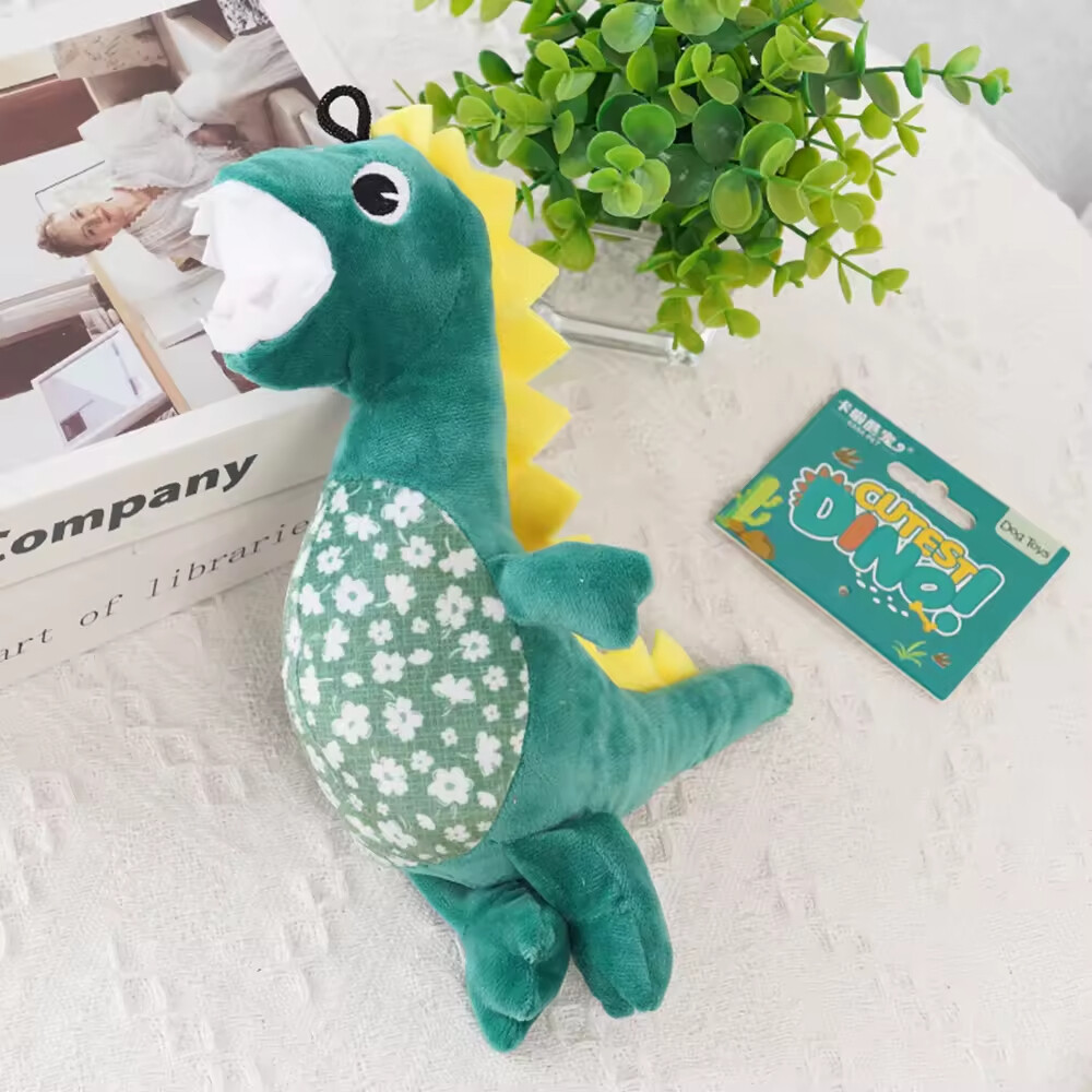 Dinosaur Design Dog Squeaky Plush Toy