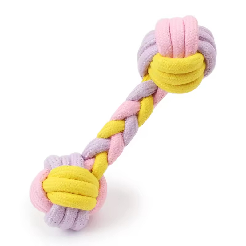 Candy Color Chew Dog Rope Toys Dumbbell Design