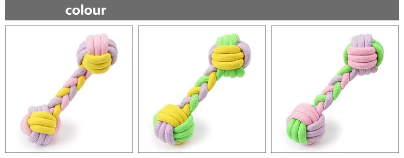 Candy Color Chew Dog Rope Toys Dumbbell Design