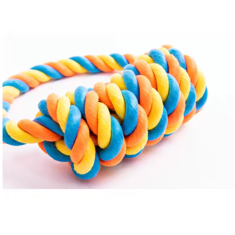 Interleaved Chew Dog Rope Toys Semicircle Design