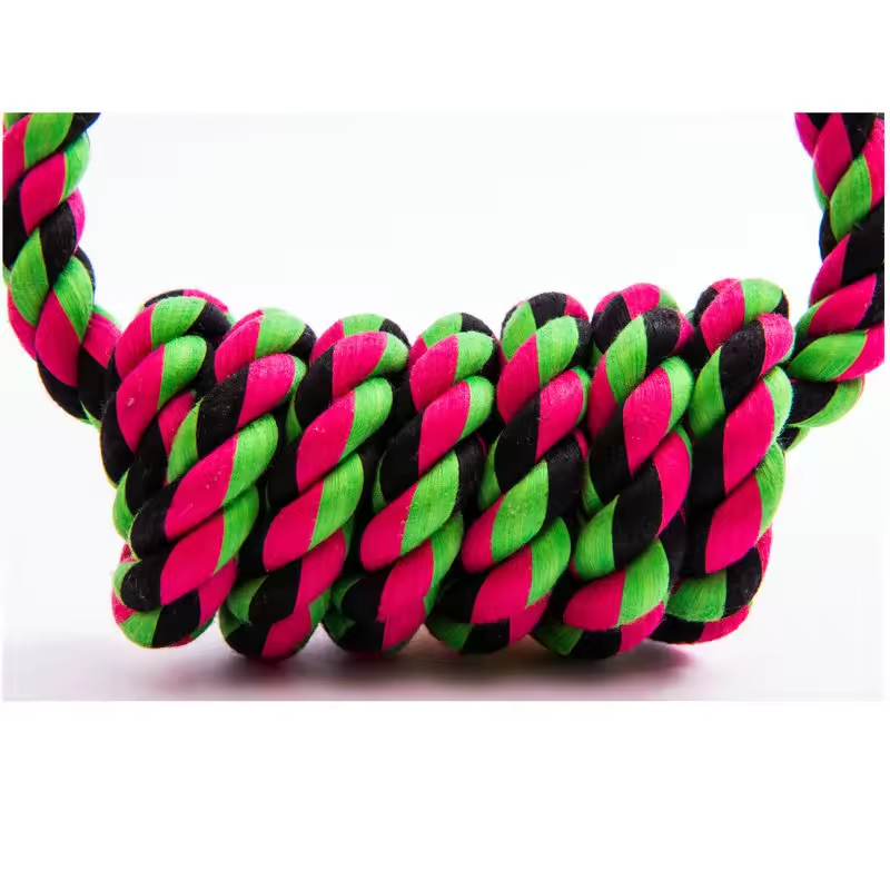 Interleaved Chew Dog Rope Toys Semicircle Design