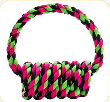 Interleaved Chew Dog Rope Toys Semicircle Design