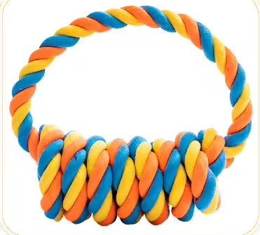 Interleaved Chew Dog Rope Toys Semicircle Design