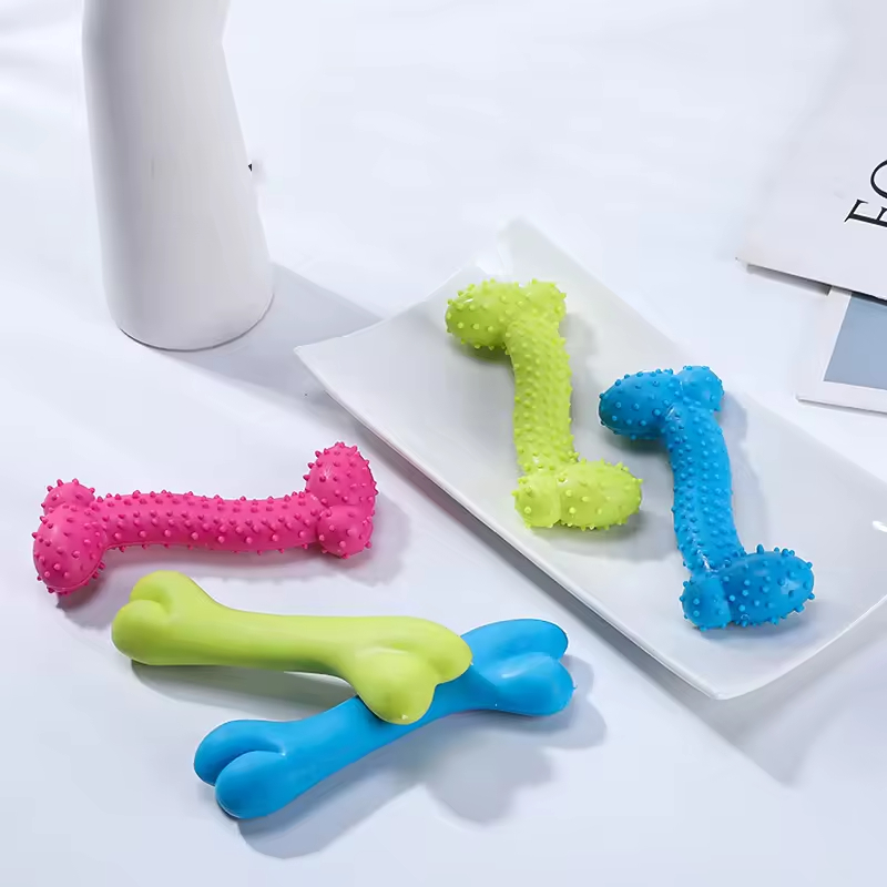 Chew Dog Tpr Bone Toys pink Yellow Blue
