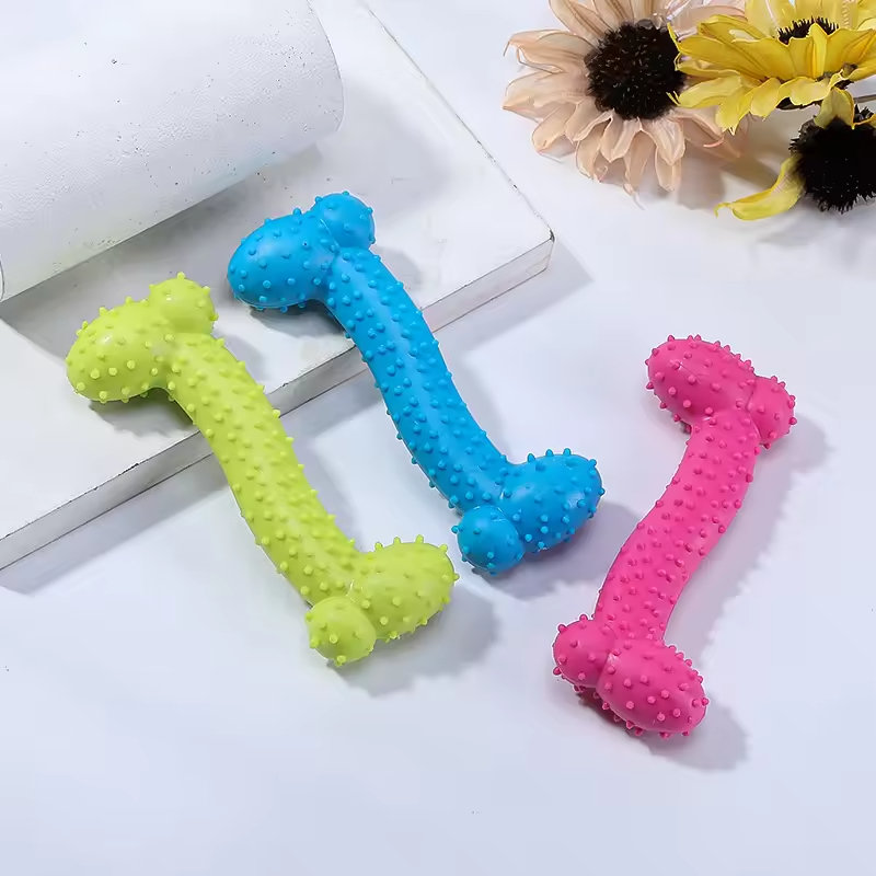 Chew Dog Tpr Bone Toys pink Yellow Blue