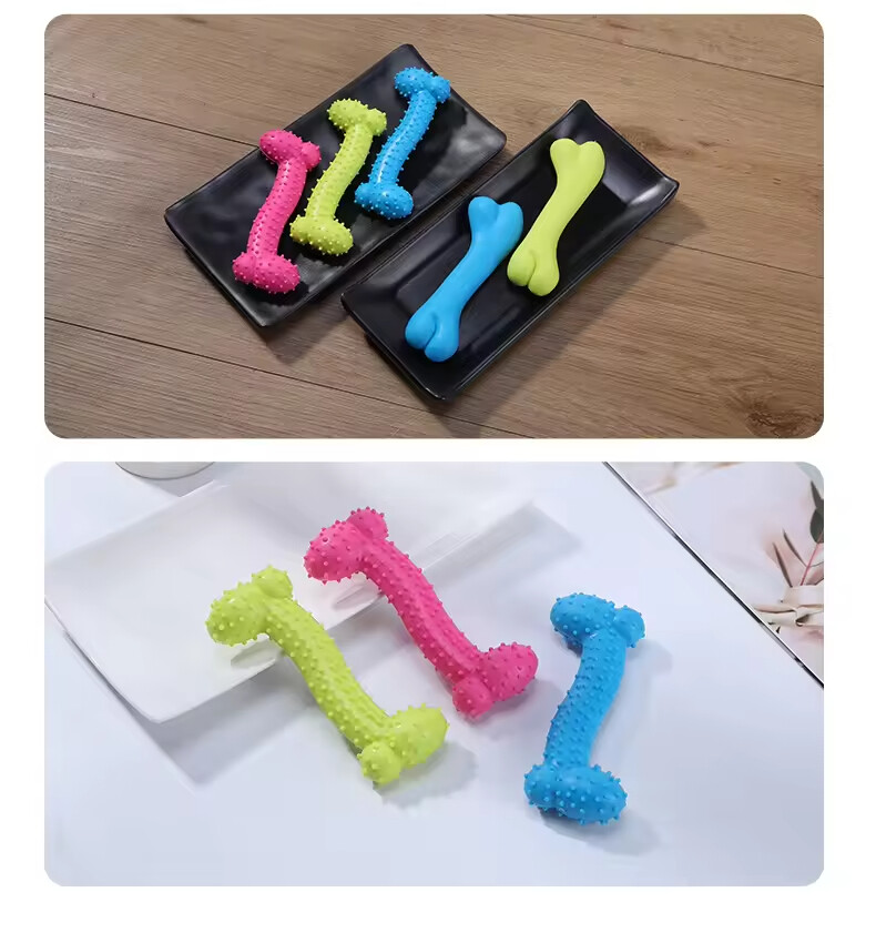 Chew Dog Tpr Bone Toys pink Yellow Blue