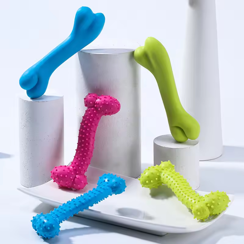 Chew Dog Tpr Bone Toys pink Yellow Blue