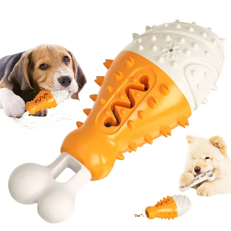 Clean Teeth Chew Drumstick Design Dog Feeder Toys