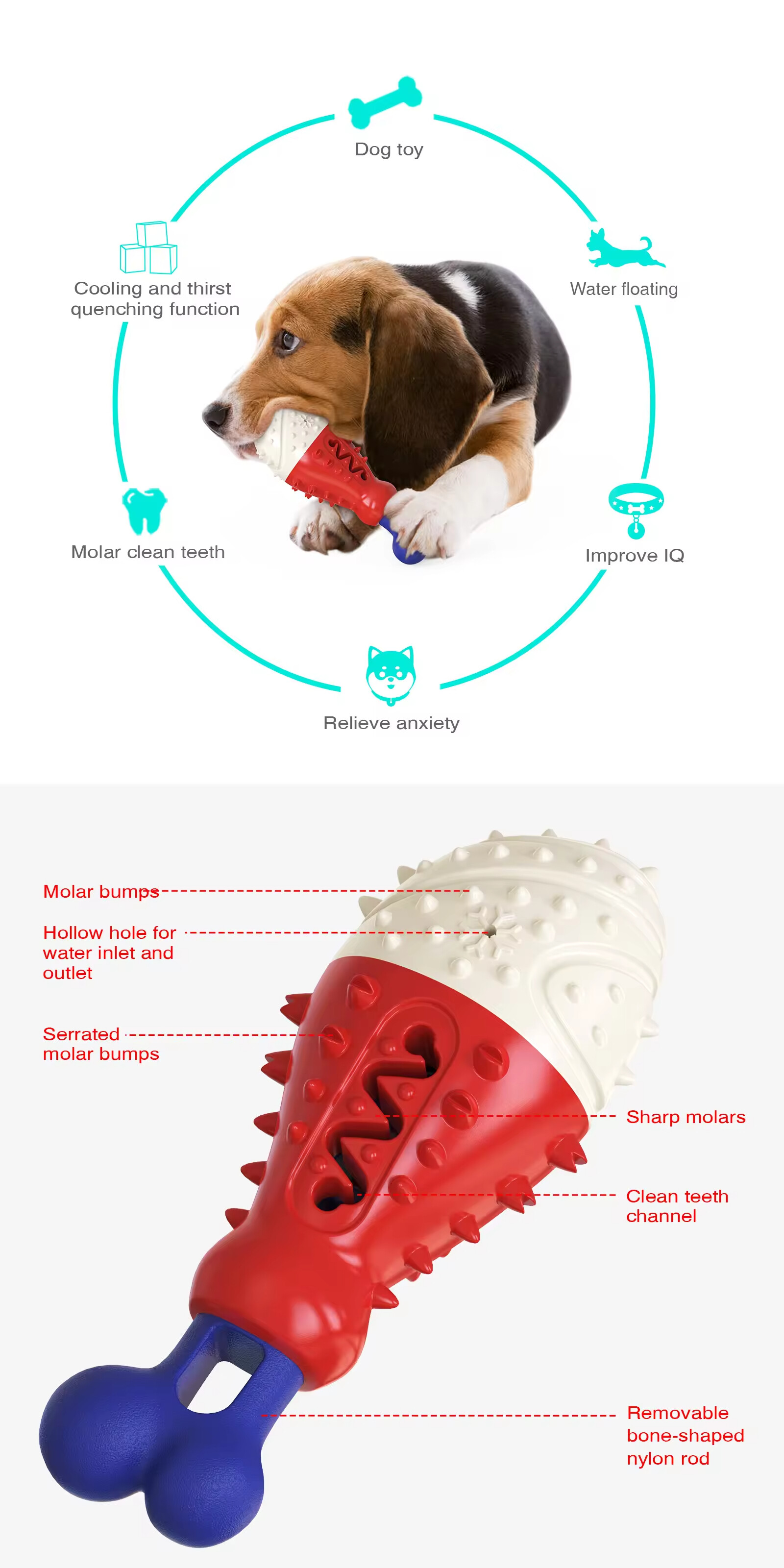 Clean Teeth Chew Drumstick Design Dog Feeder Toys