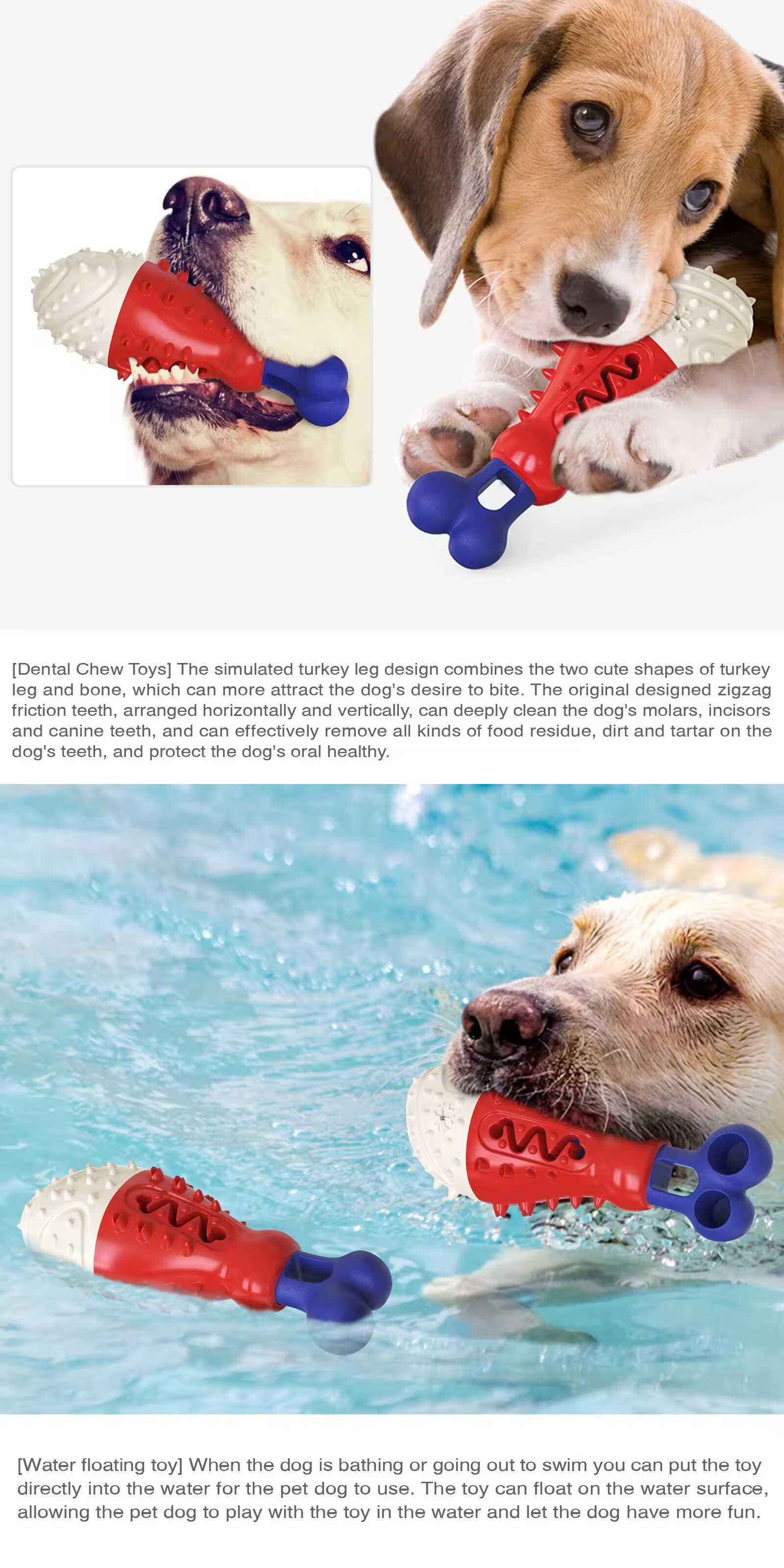 Clean Teeth Chew Drumstick Design Dog Feeder Toys
