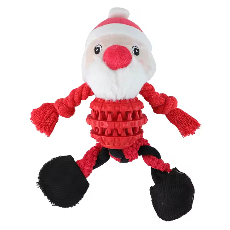 Christmas Dog Rope Tpr Short Plush Toys