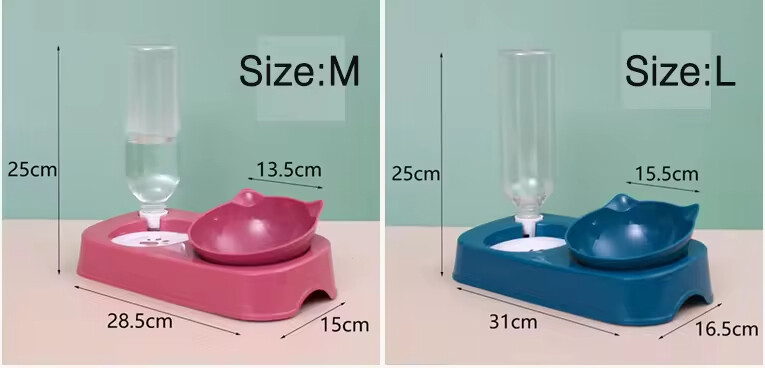 Plastic Detachable Dog Cat Bowl With Water Dispenser