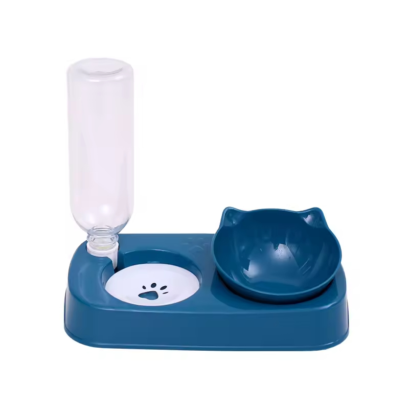 Plastic Detachable Dog Cat Bowl With Water Dispenser