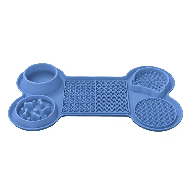 Bone Shape Silicone Slow Feeder Dog Lick Mat