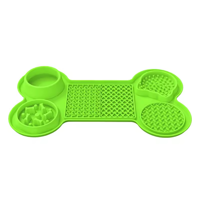 Bone Shape Silicone Slow Feeder Dog Lick Mat