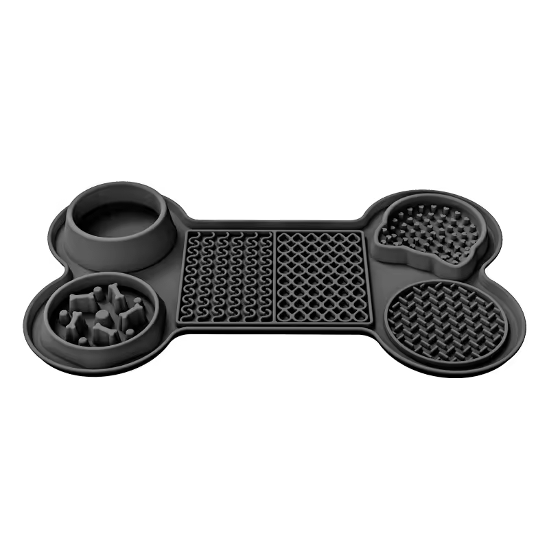 Bone Shape Silicone Slow Feeder Dog Lick Mat