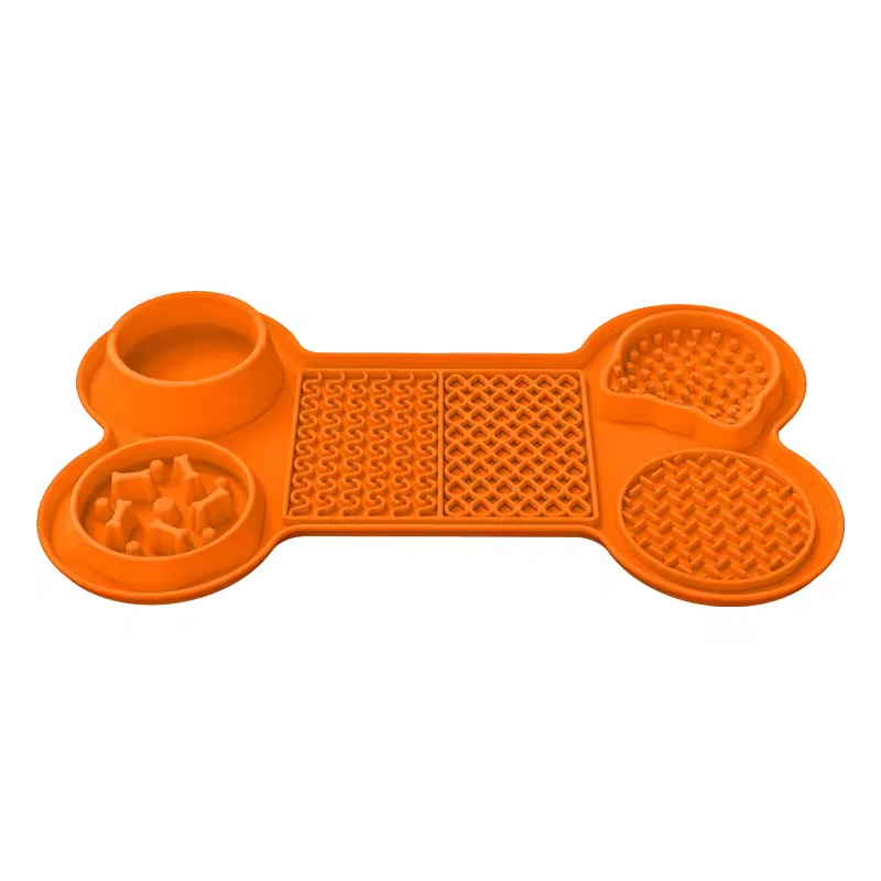 Bone Shape Silicone Slow Feeder Dog Lick Mat