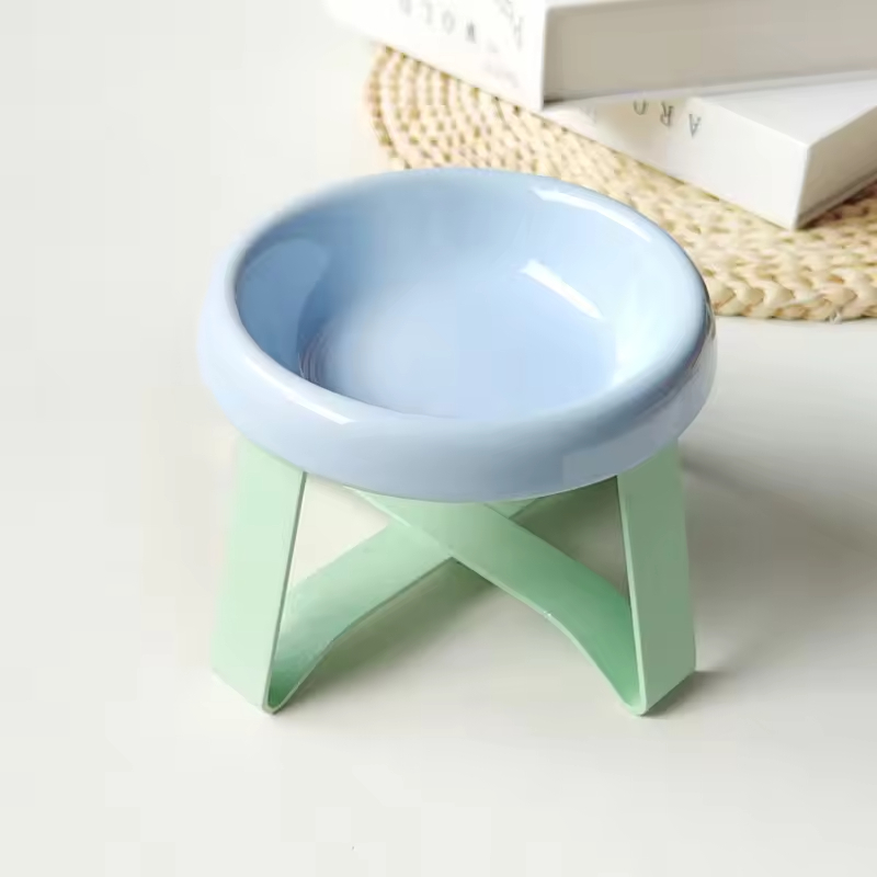 Ceramic Elevated Dog Cat Food Bowl