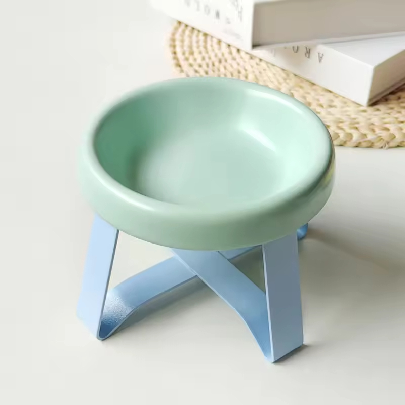 Ceramic Elevated Dog Cat Food Bowl